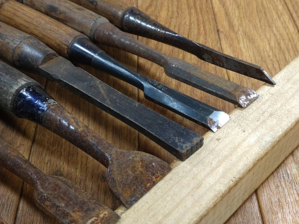 BROKEN DAMAGED Japanese vintage chisel Nomi 1.5.14.15.16.18.23.30.35mm HH297