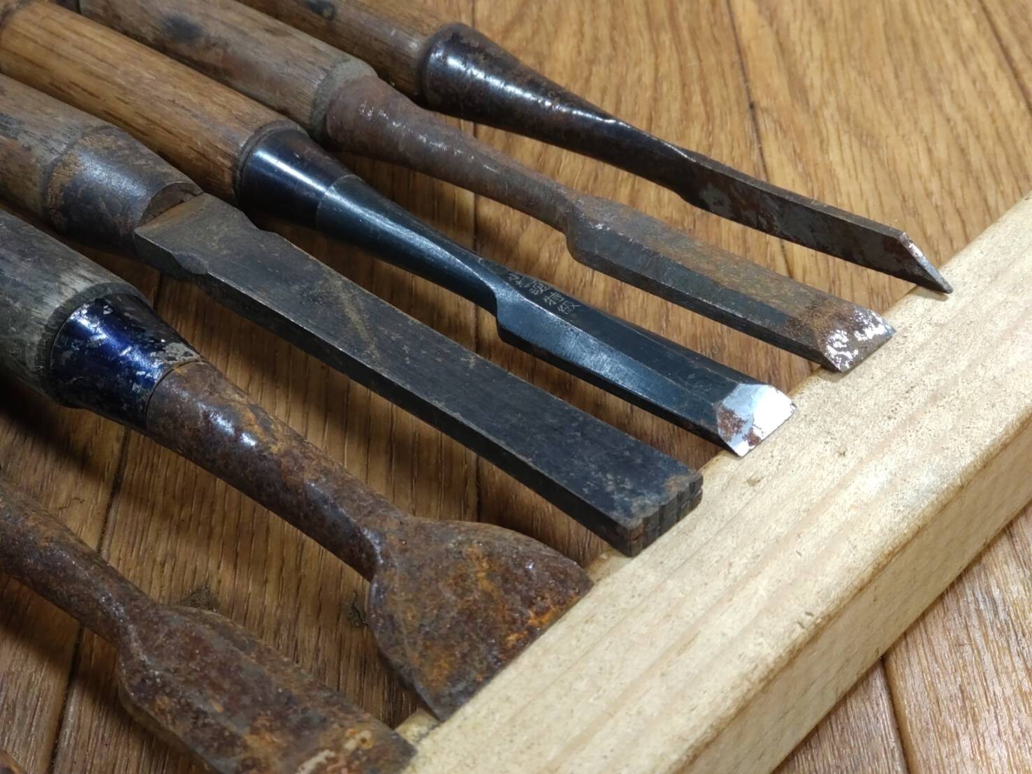 BROKEN DAMAGED Japanese vintage chisel Nomi 1.5.14.15.16.18.23.30.35mm HH297