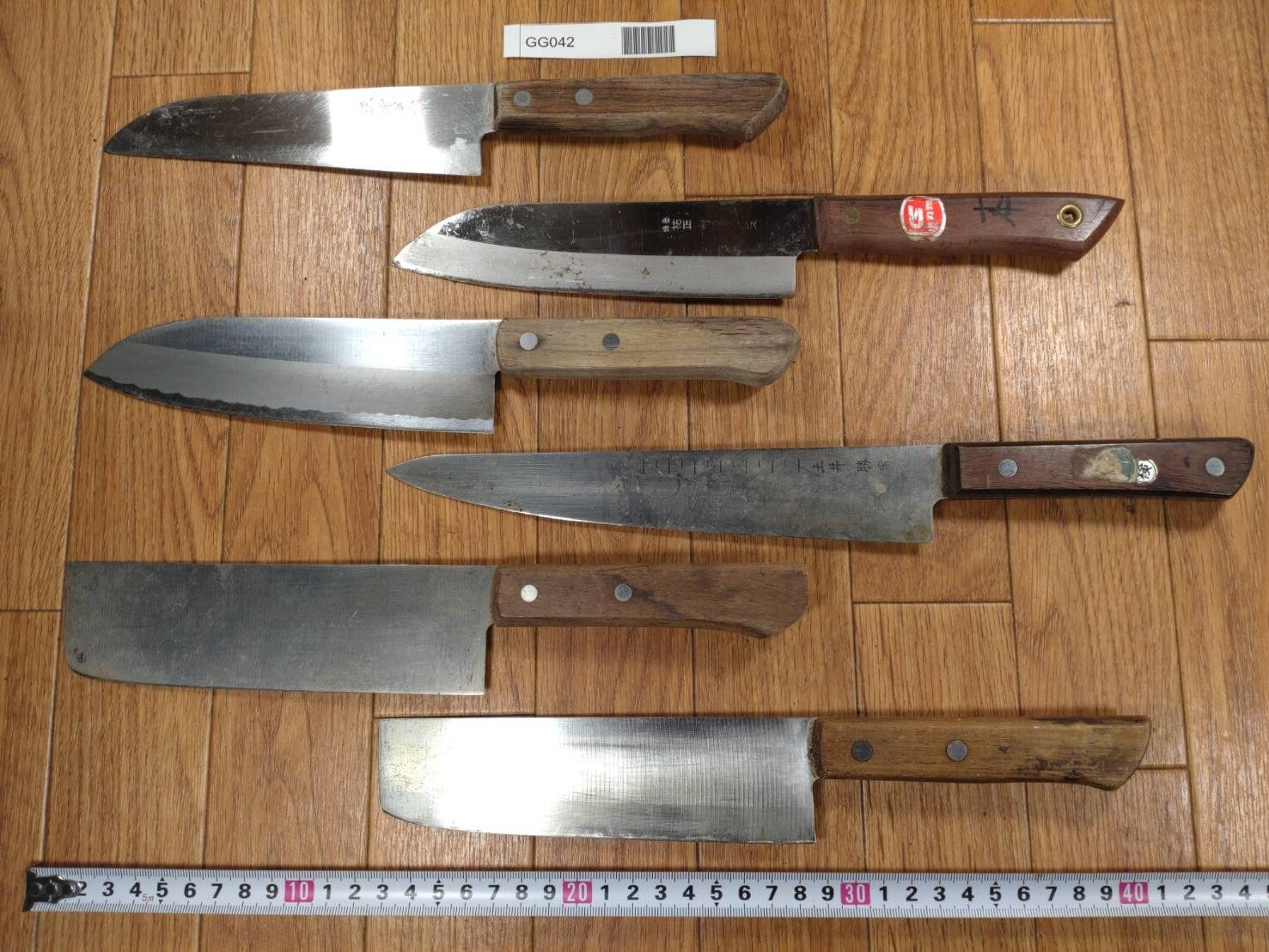 Damaged Lot of Japanese Chef's Kitchen Knives hocho set from Japan GG042