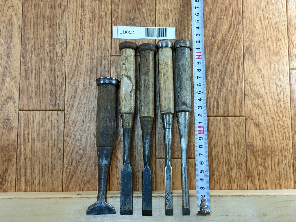 Japanese vintage chisel tataki Nomi Japan Signed Old 35.15.13.10.9mm UU052