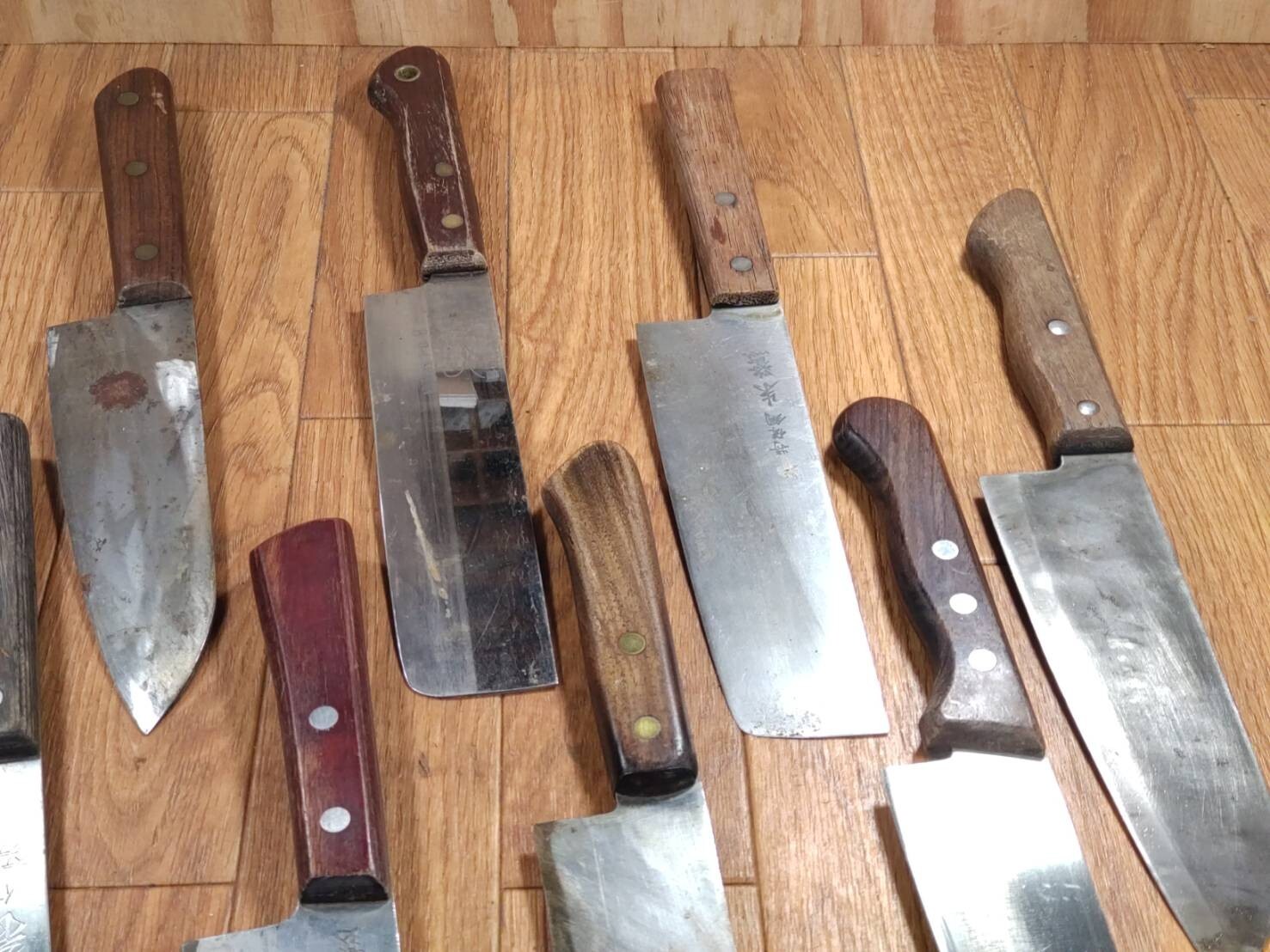 Damaged Lot of Japanese Chef's Kitchen Knives hocho set from Japan FF345