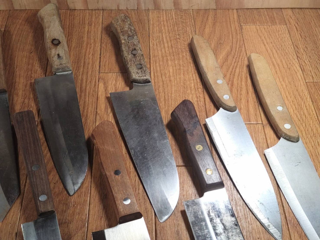 Damaged Lot of Japanese Chef's Kitchen Knives hocho set from Japan GG422