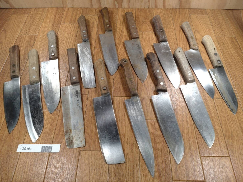 Damaged Lot of Japanese Chef's Kitchen Knives hocho set from Japan GG163