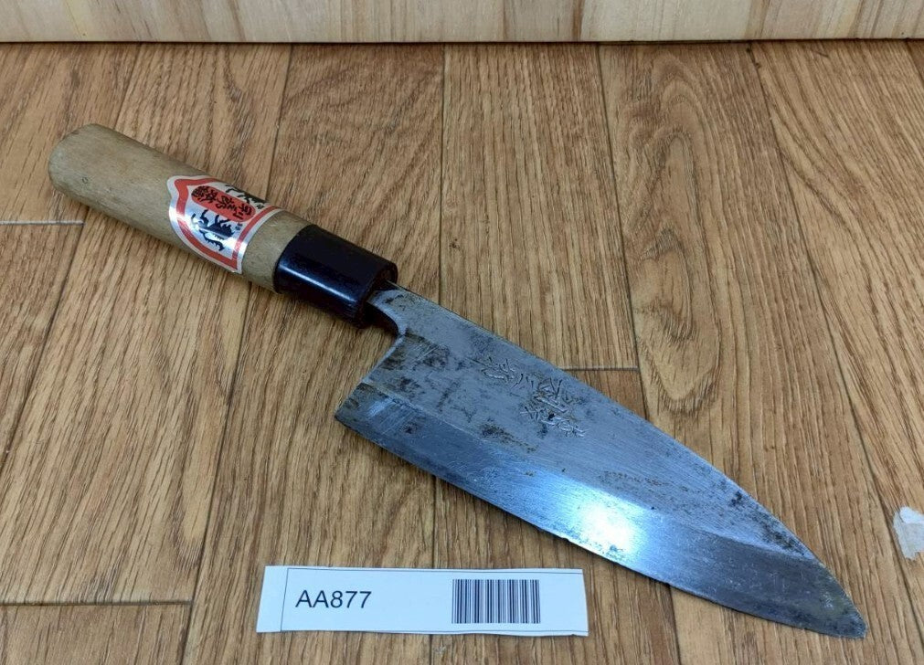 DAMAGED Japanese Chef's Kitchen Knife DEBA Vintage hocho Japan 180/290mm AA877