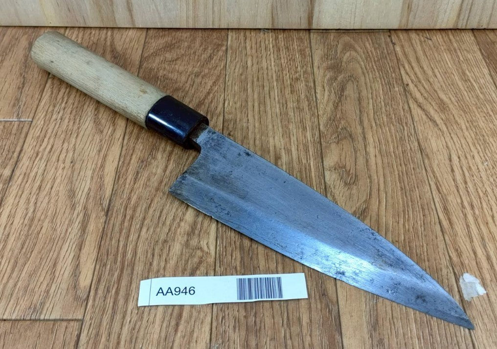 DAMAGED Japanese Chef's Kitchen Knife DEBA Vintage ARITSUGU Japan 172/323m AA946