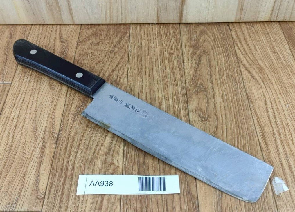 DAMAGED Japanese Chef's Kitchen Knife NAKIRI HOCHO Vintage Japan 172/295mm AA938