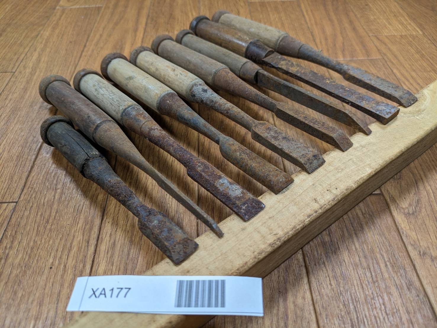 BROKEN DAMAGED Japanese vintage chisel Nomi 14.3.15.15.14.10.4.15.15mm XA177