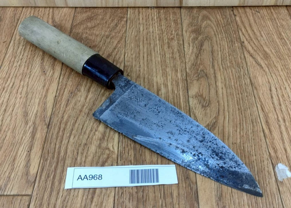 DAMAGED Japanese Chef's Kitchen Knife DEBA Vintage KIYA Japan 150/284mm AA968