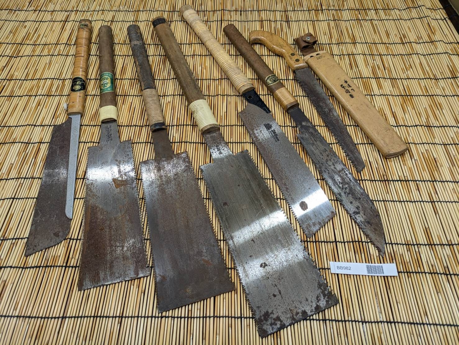 Broken Japanese vintage Pull Saw Draw Saw Carpentry Tool Japan blade 665mm BB982