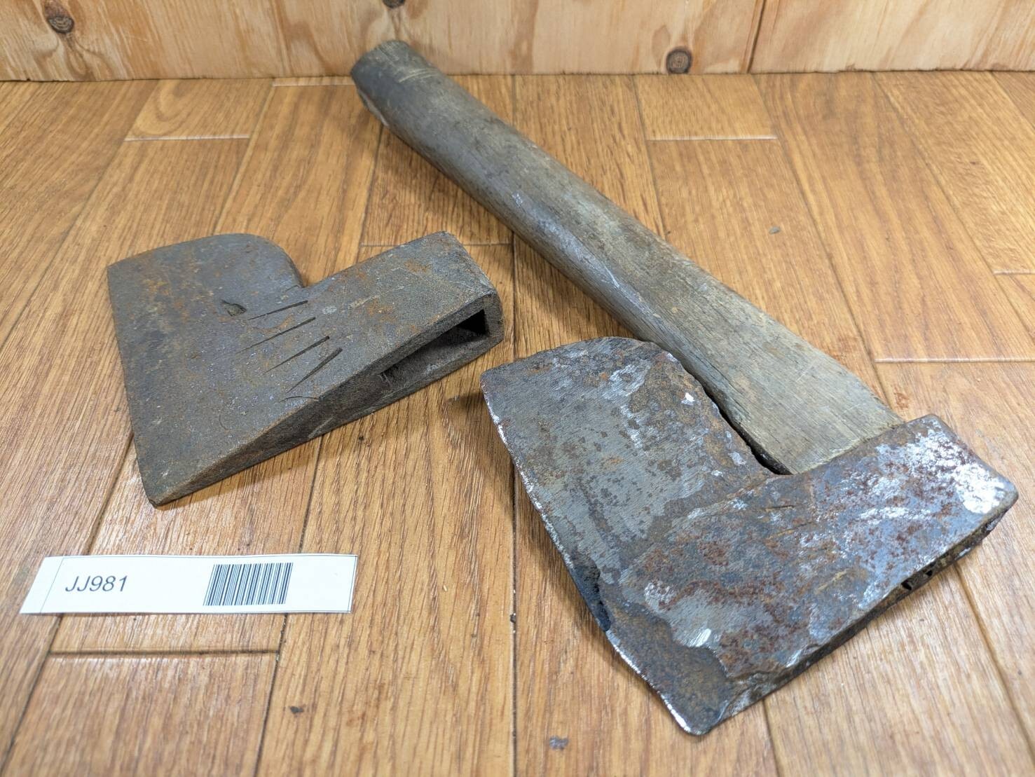 BROKEN DAMAGED Japanese Vintage Carpentry Tool NATA AXE ONO Hatchet SET JJ981