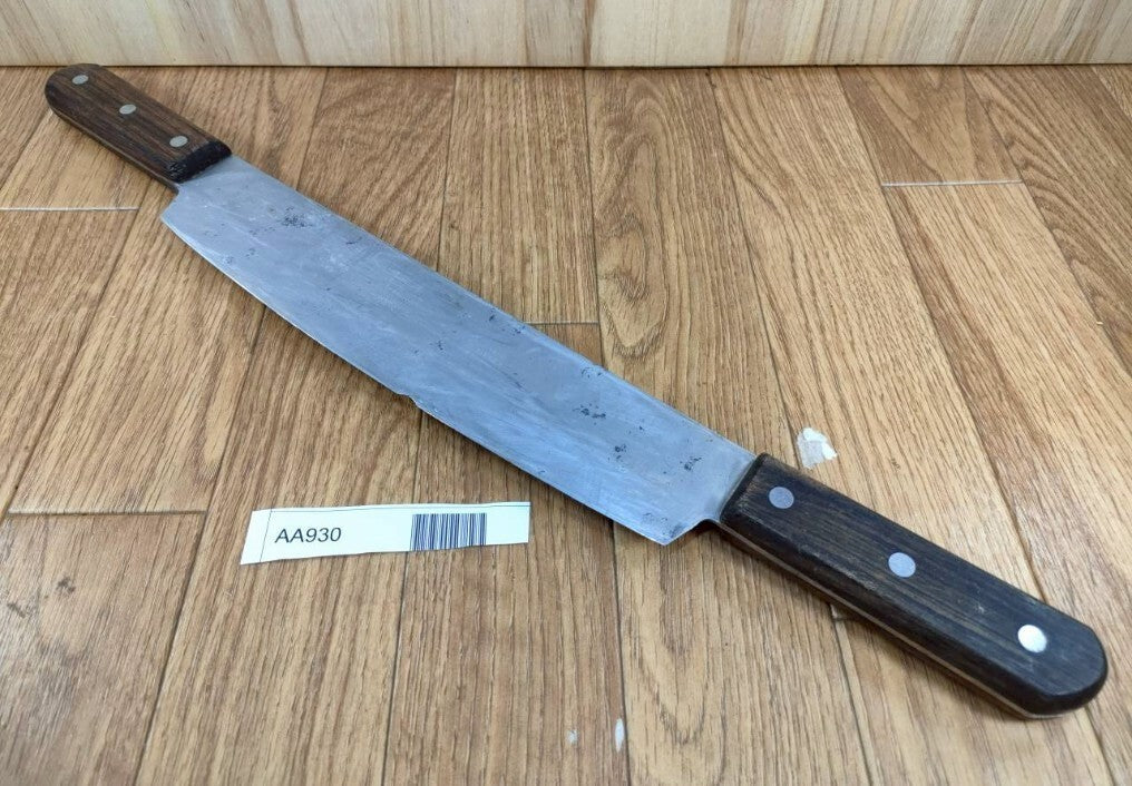 DAMAGED Japanese Chef's Kitchen Knife Vintage MOCHI KIRI HOCHO 445mm AA930