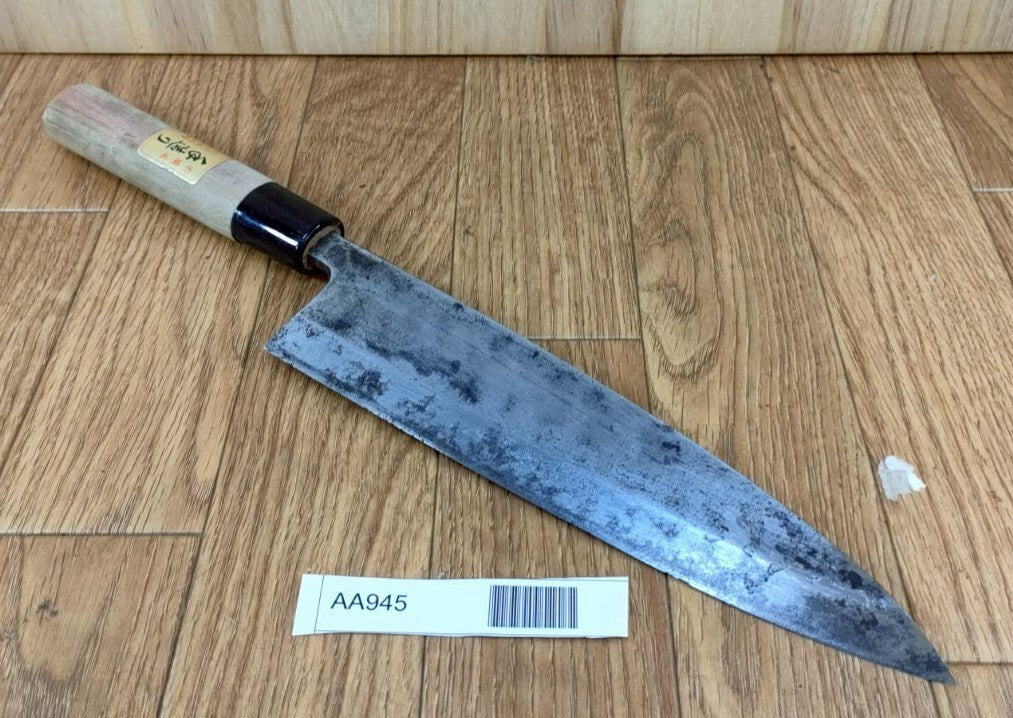 DAMAGED Japanese Chef's Kitchen Knife DEBA Vintage HAND MADE JP 210/355mm AA945
