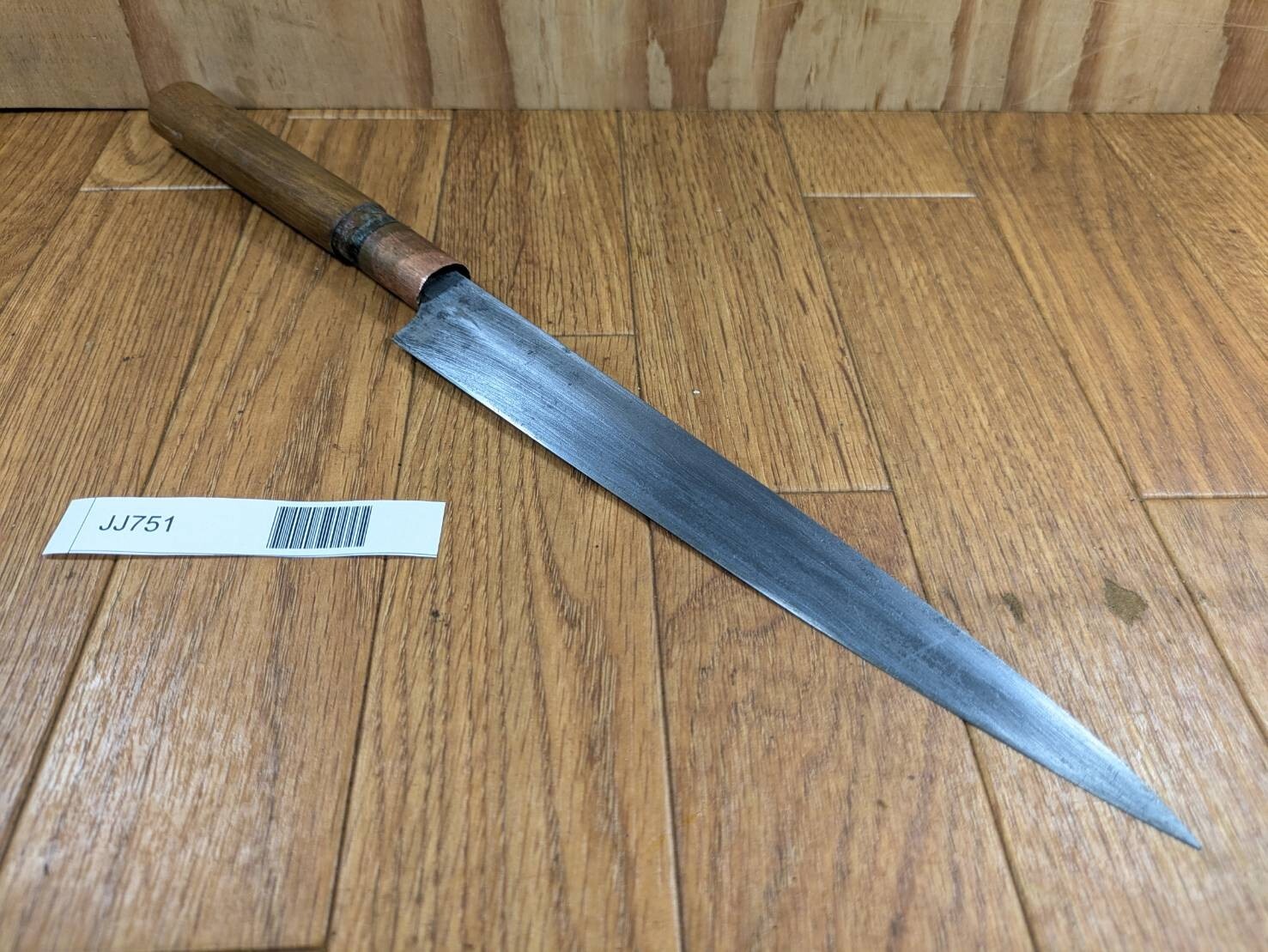 DAMAGED Japanese Chef's Kitchen Knife Yanagiba Vintage HAND MADE 215/365mm JJ751