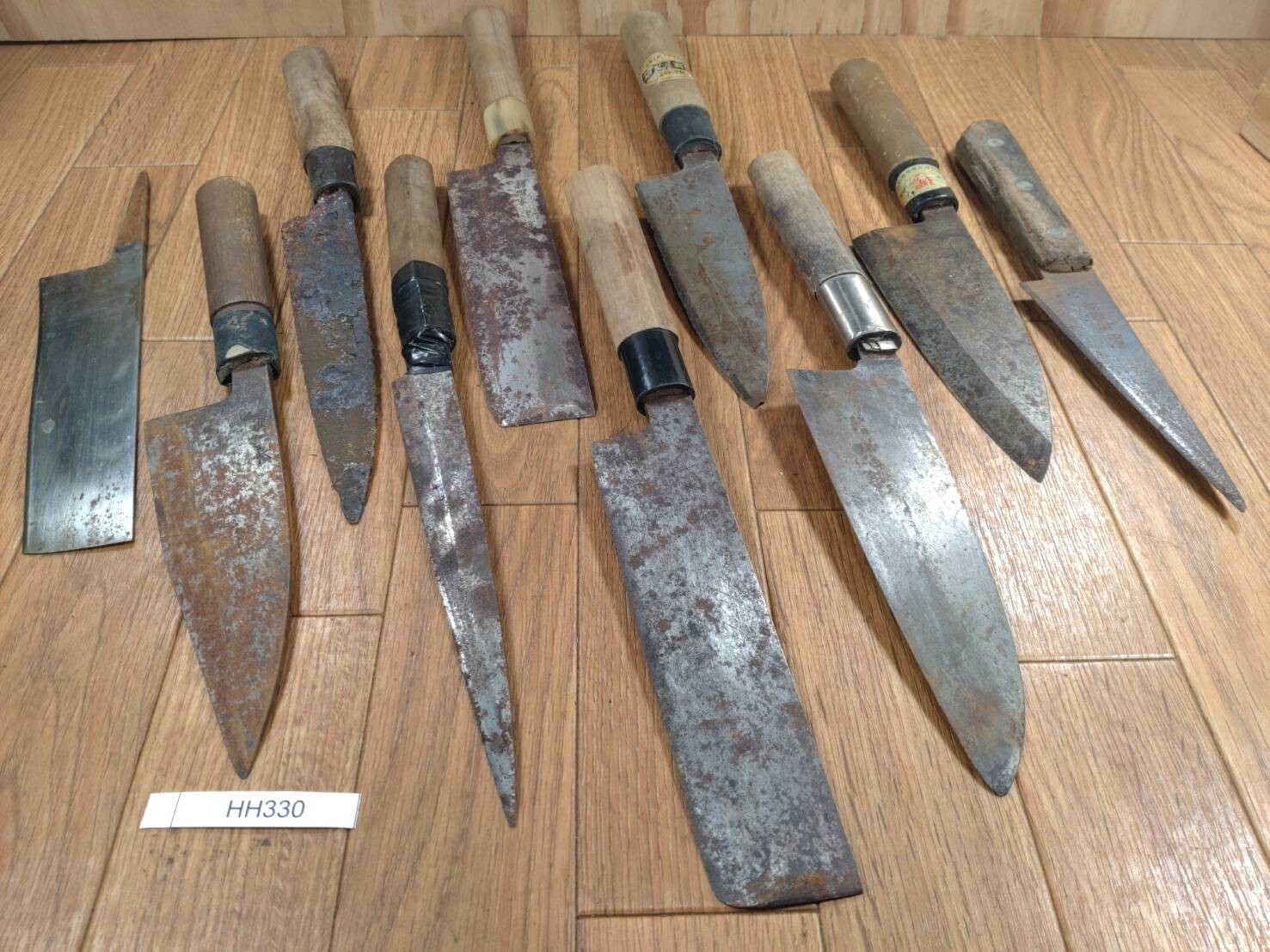 BROKEN DAMAGED Japanese Chef's Kitchen Knife Vintage Japan HOCHO HH330