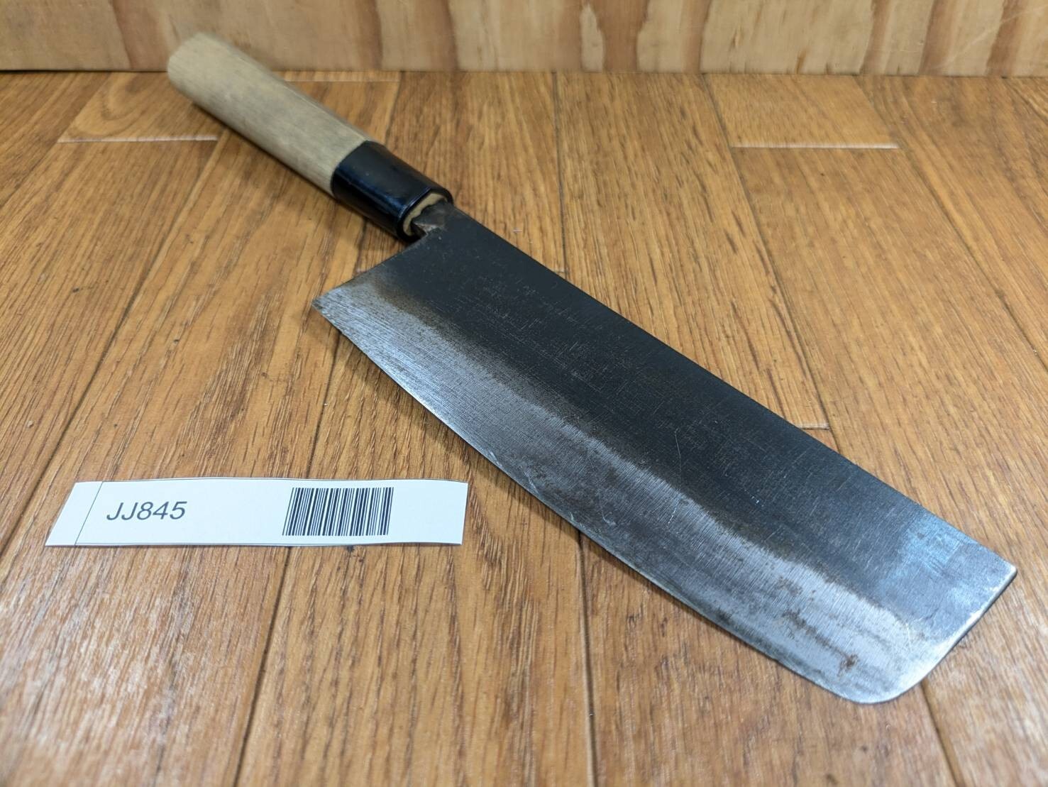 DAMAGED Japanese Chef's Kitchen Knife NAKIRI BLACK Vintage Japan 163/307mm JJ845