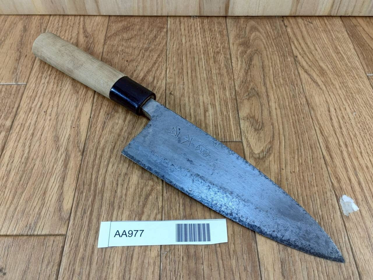 DAMAGED Japanese Chef's Kitchen Knife DEBA Vintage KIYA Japan 164/303mm AA977