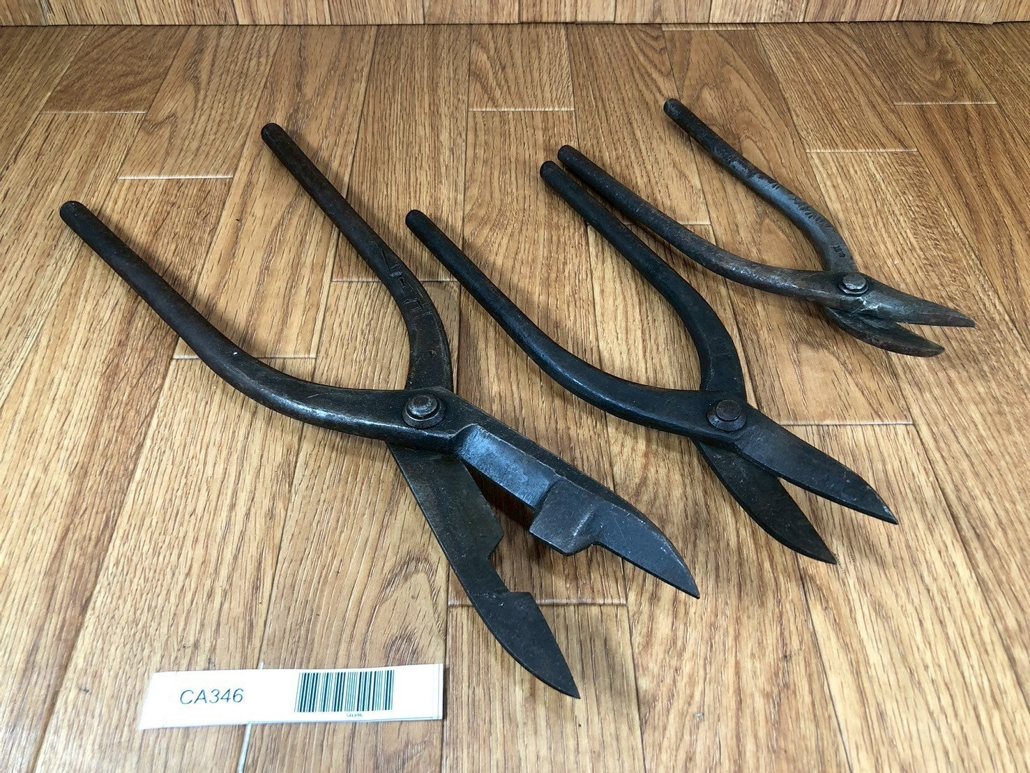 Japanese vintage Metal Shears Scissors BANKIN HASAMI set of 3 from Japan CA346