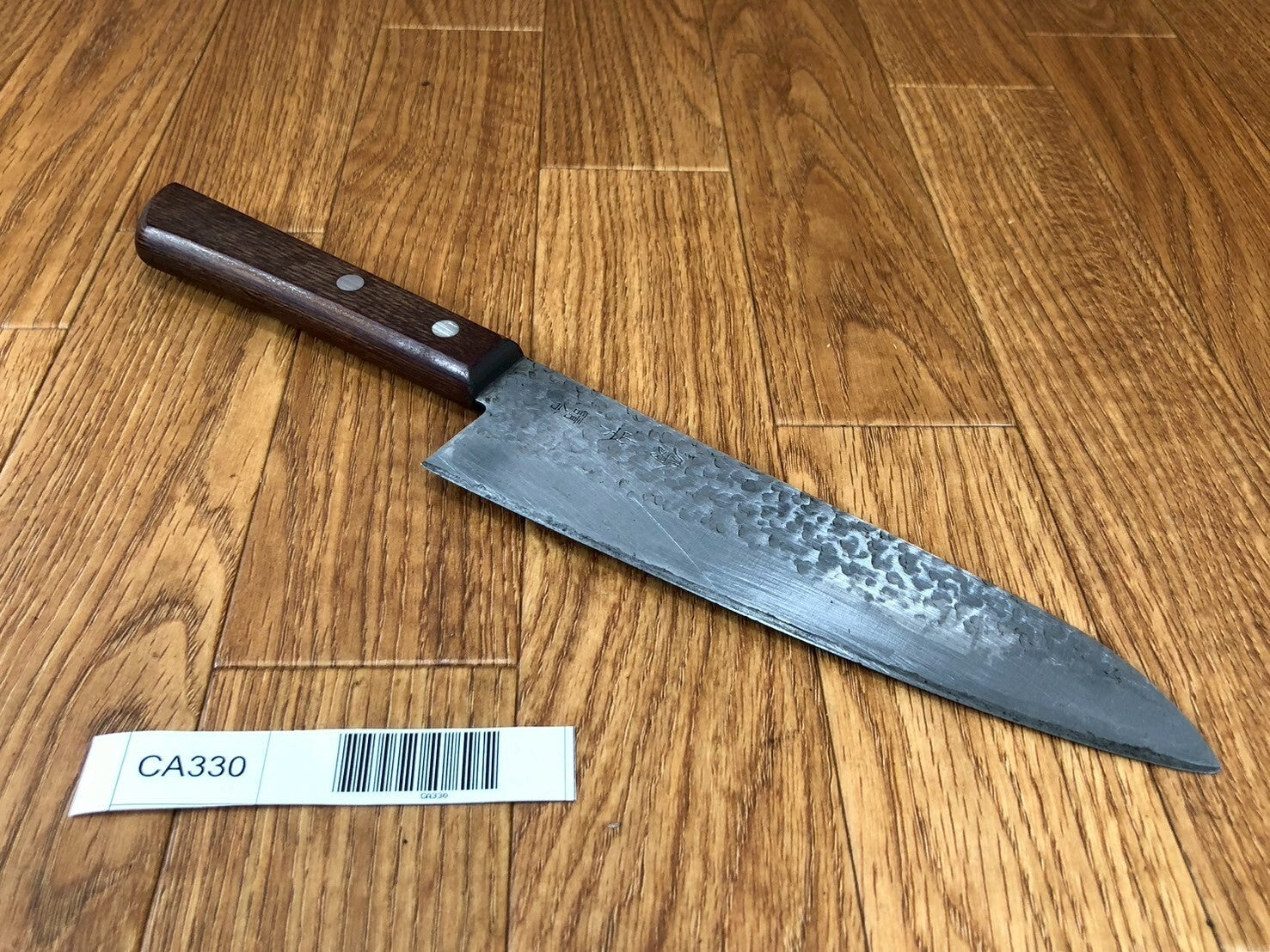 DAMAGED Japanese Chef's Kitchen Knife SANTOKU Vintage UNSUI 175/303mm CA330
