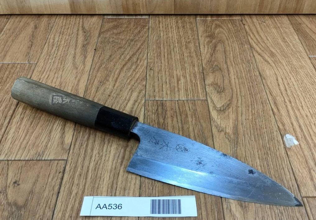 DAMAGED Japanese Chef's Kitchen Knife DEBA Vintage KIYA Japan 133/268mm AA536