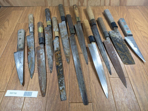 BROKEN DAMAGED Japanese Chef's Kitchen Knife Vintage Japan HOCHO BB796