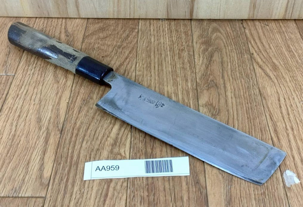 DAMAGED Japanese Chef's Kitchen Knife NAKIRI HIROTOMO Vintage JP 166/312mm AA959