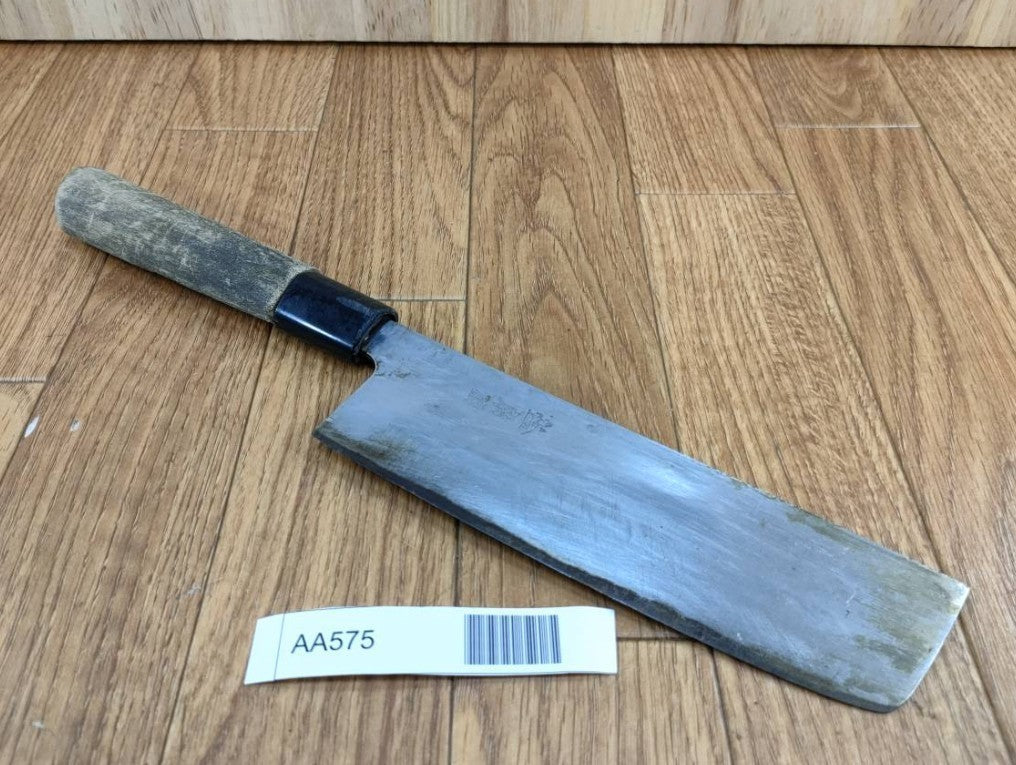DAMAGED Japanese Chef's Kitchen Knife NAKIRI Vintage HIROTOMO JP 166/305mm AA575