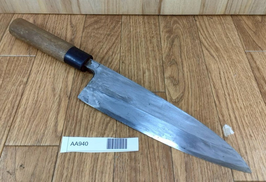 DAMAGED Japanese Chef's Kitchen Knife DEBA Vintage HEAVY Japan 210/372mm AA940